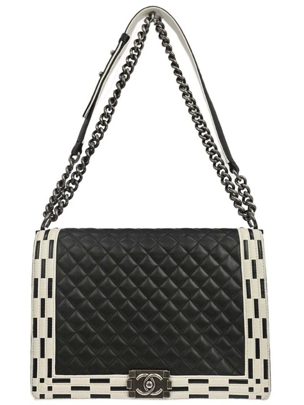 Boy Chanel Black Lambskin Large Shoulder Bag 198003